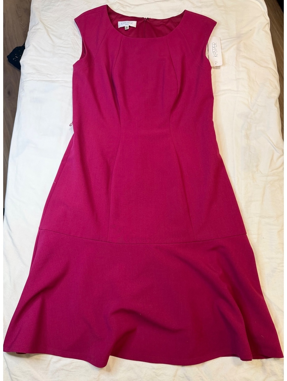 NWT Kasper Sleeveless Princess Seam Flounce Hem Dress